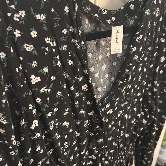 Long Sleeved Floral Dress with Buttons on Front - Picture 3 of 5